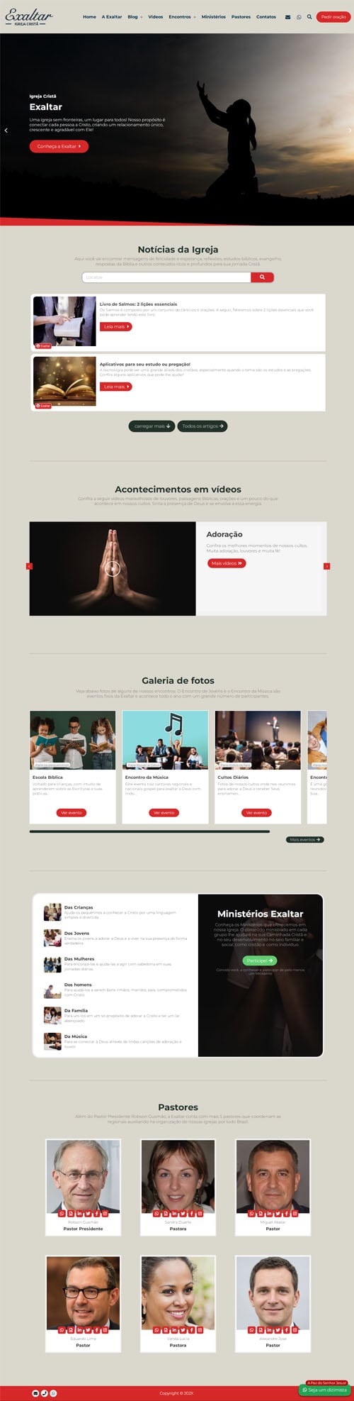 Página inicial completa