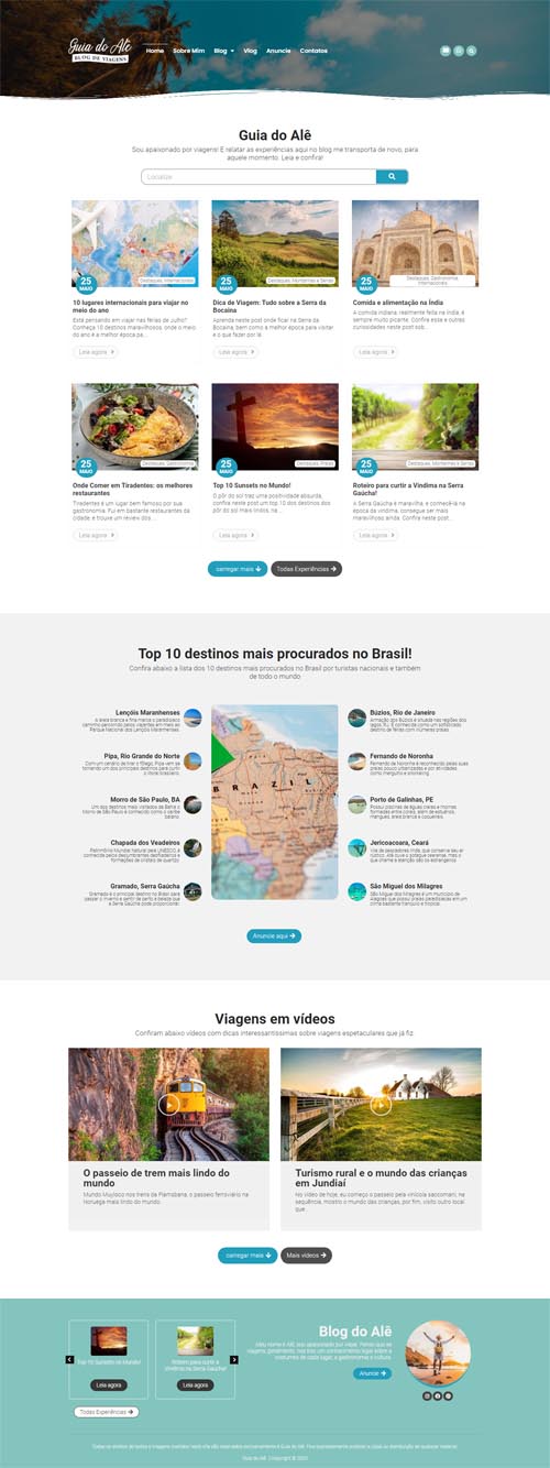 Visualização completa da página inicial do Blog 02.