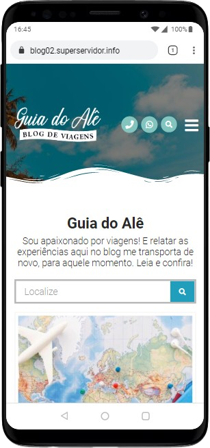 Site Blog 02 visualizado em um smartphone.